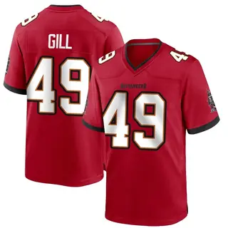 Tampa Bay Buccaneers Men's Cam Gill Game Team Color Jersey - Red