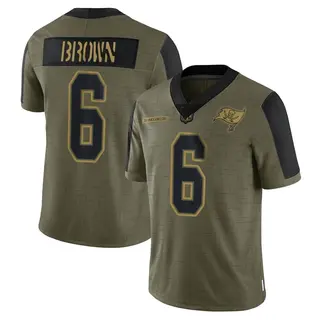 Tampa Bay Buccaneers Men's Kameron Brown Limited 2021 Salute To Service Jersey - Olive