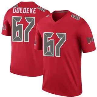 Tampa Bay Buccaneers Men's Luke Goedeke Legend Color Rush Jersey - Red