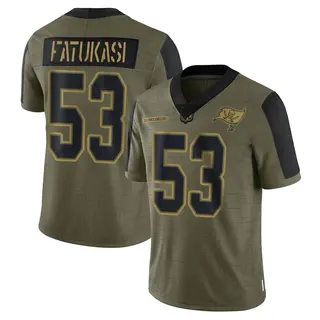 Tampa Bay Buccaneers Men's Olakunle Fatukasi Limited 2021 Salute To Service Jersey - Olive