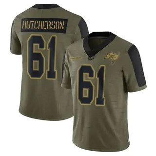 Tampa Bay Buccaneers Men's Sadarius Hutcherson Limited 2021 Salute To Service Jersey - Olive
