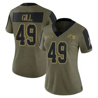 Tampa Bay Buccaneers Women's Cam Gill Limited 2021 Salute To Service Jersey - Olive