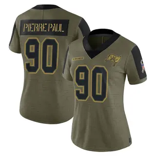 Tampa Bay Buccaneers Women's Jason Pierre-Paul Limited 2021 Salute To Service Jersey - Olive