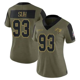 Tampa Bay Buccaneers Women's Ndamukong Suh Limited 2021 Salute To Service Jersey - Olive