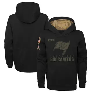 Tampa Bay Buccaneers Youth 2020 Salute to Service Pullover Performance Hoodie - Black