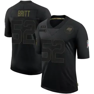 Tampa Bay Buccaneers Youth K.J. Britt Limited 2020 Salute To Service Jersey - Black