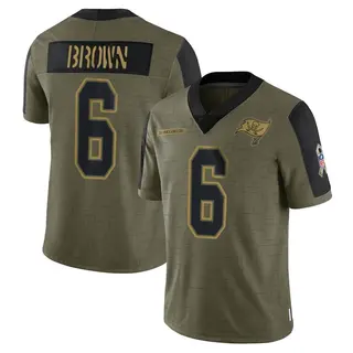 Tampa Bay Buccaneers Youth Kameron Brown Limited 2021 Salute To Service Jersey - Olive