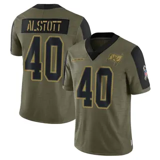 Tampa Bay Buccaneers Youth Mike Alstott Limited 2021 Salute To Service Jersey - Olive