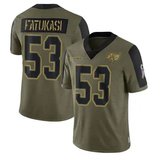 Tampa Bay Buccaneers Youth Olakunle Fatukasi Limited 2021 Salute To Service Jersey - Olive