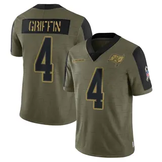 Tampa Bay Buccaneers Youth Ryan Griffin Limited 2021 Salute To Service Jersey - Olive